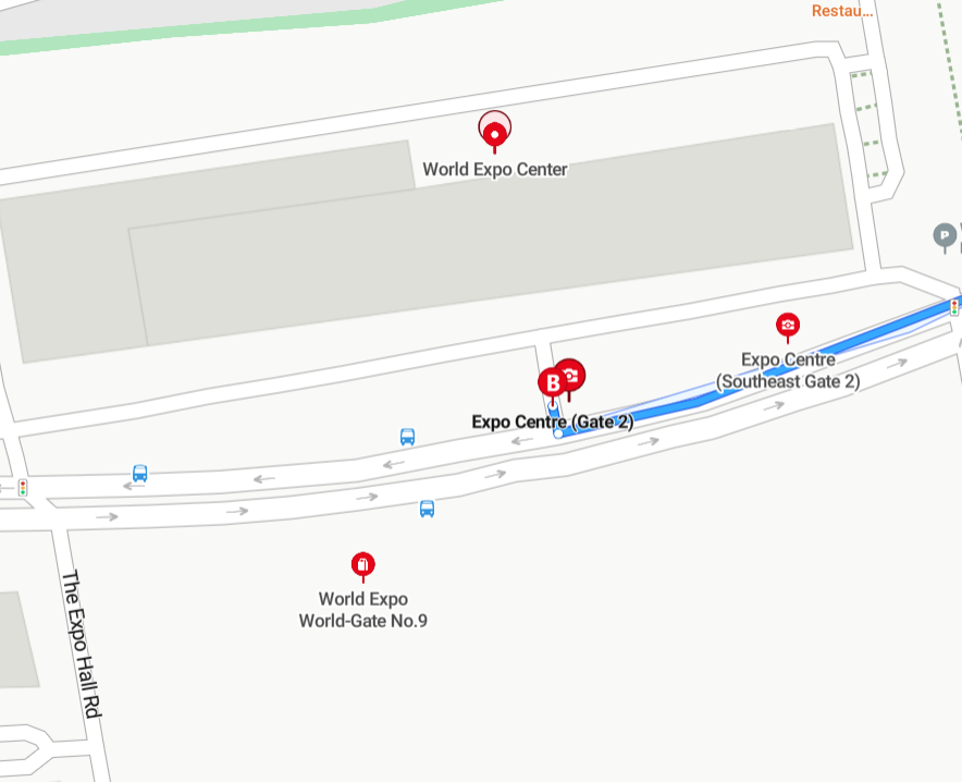Map B: Detailed View of Expo Centre Gate 2 and Surrounding Area